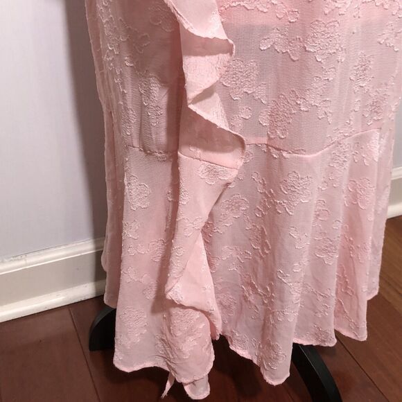 Wild Fable Dress Women's Large Pink Pastel Ruffle Textured Midi Slip Y2K New - Picture 5 of 16